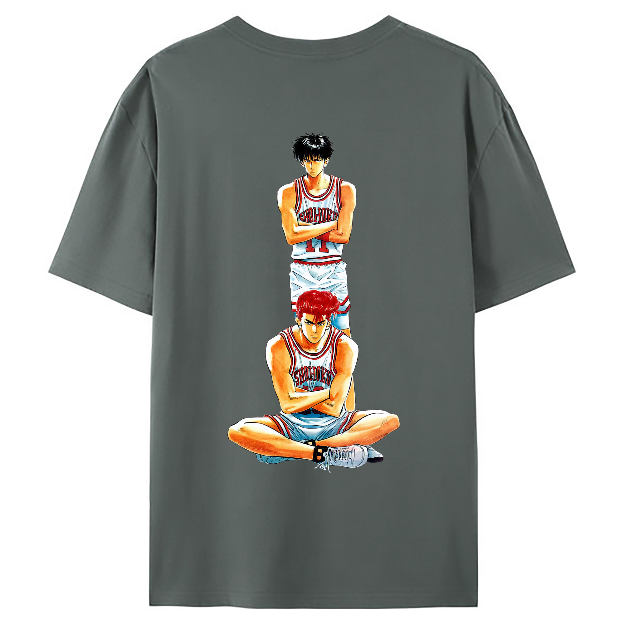 （画像用） SLAM DUNK／スラムダンク 綿100％ メンズ半袖Tシャツ（バックプリント） 通気性